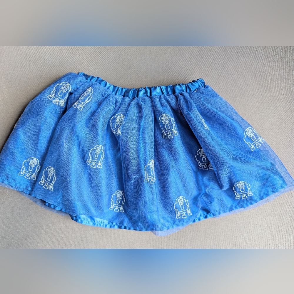 Hanna Andersson kids 4T 100 Star Wars R2D2 Tulle Skirt tutu Blue Silver